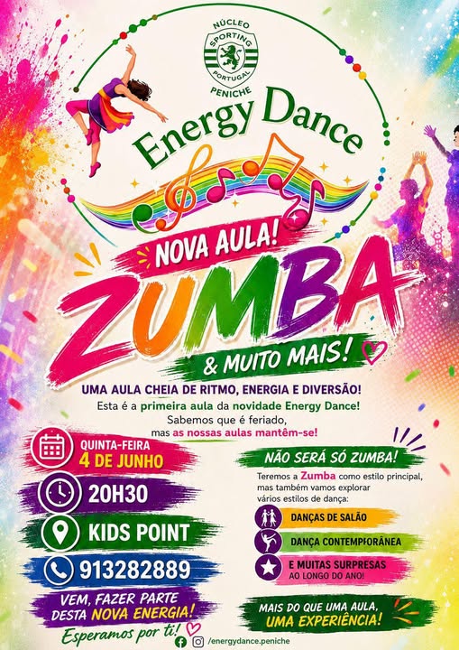Nova Aula de Zumba & Muito Mais: Vem Dançar com a Energy Dance!