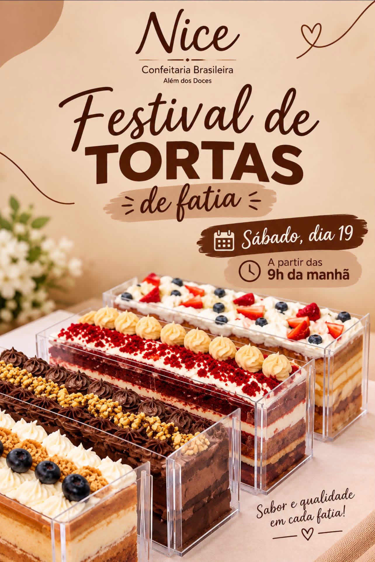 Festival de Tortas de Fatia na Nice Confeitaria Brasileira — 19 de Setembro