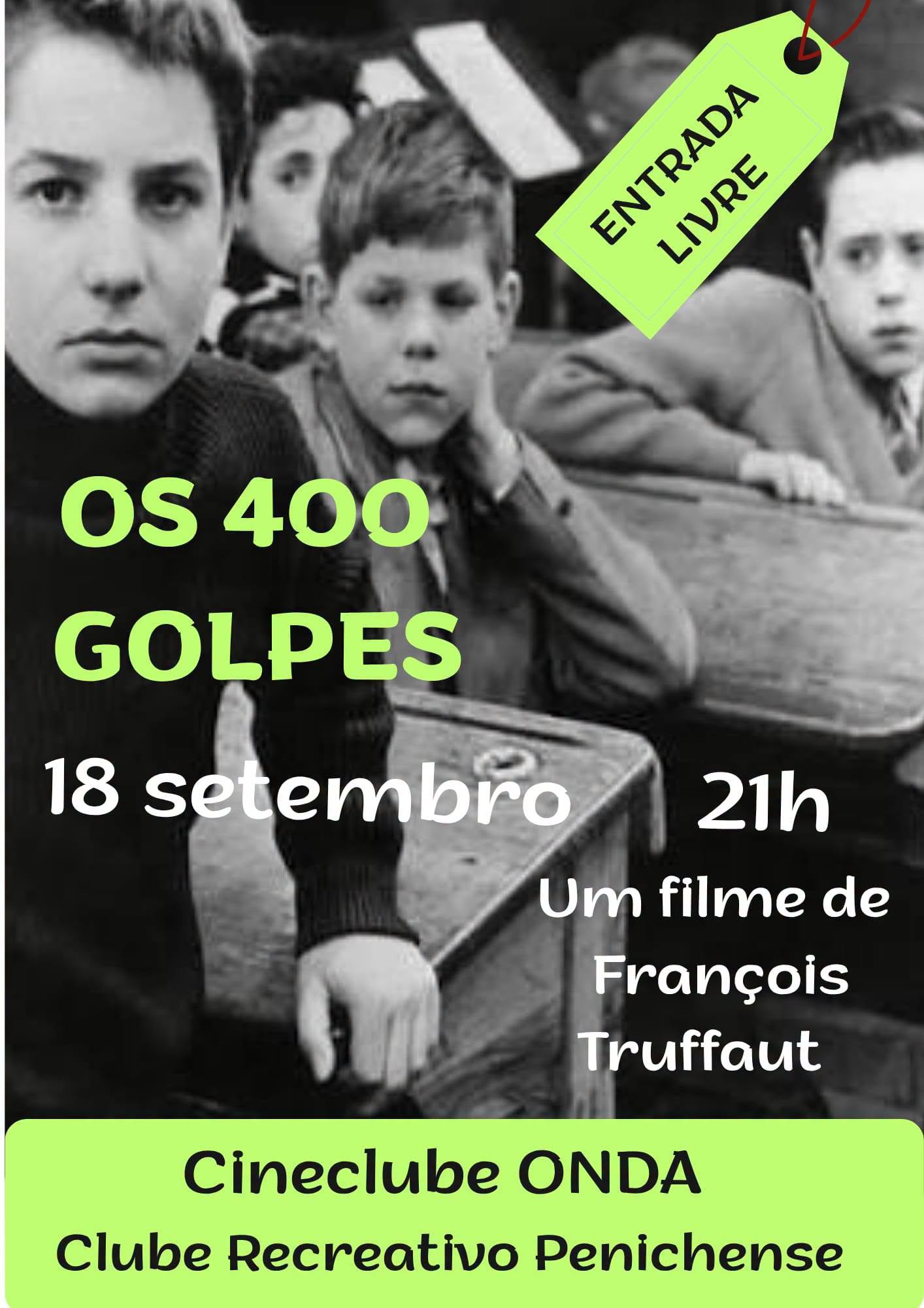 Cineclube ONDA apresenta "Os 400 Golpes" de Truffaut — 18 de Setembro