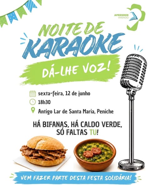Noite de Karaoke Solidária — Aprender Vivendo